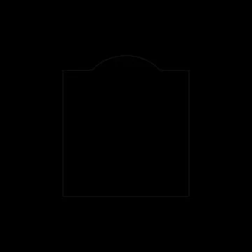 Simple Frame with Curve Line on the Top Stock Illustration