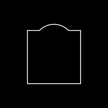 Simple Frame with Curve Line on the Top Stock Illustration