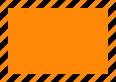 Simple frame with orange and black diagonal stripes (A-size) Illustrazione stock