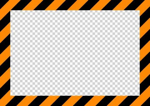 Simple frame with orange and black diagonal stripes (A-size) Illustrazione stock