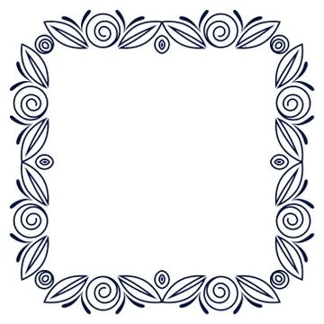 Simple frame with roses flowers Stock Illustration