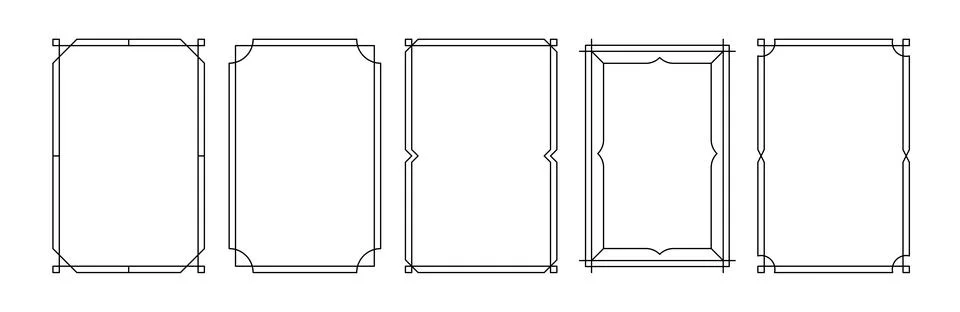 Simple frame set. Minimalistic geometric frames and borders, elegant art deco Stock Illustration