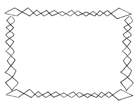 Simple Frame with Square Doodles Rectangular Shape イラスト素材