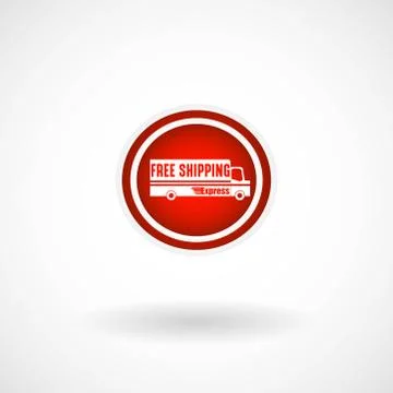 Simple Free Shipping Icon Stock Illustration