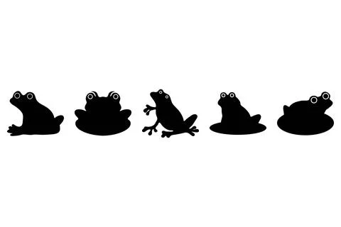 Simple frog illustration design set Stock Illustration