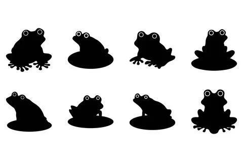 Simple frog illustration design set Stock Illustration