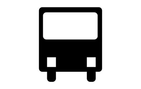 Simple front bus icon Stock Illustration