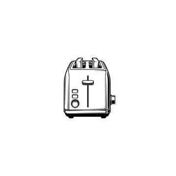 Simple front view toaster icon for kitchenware and breakfast concept 스톡 일러스트