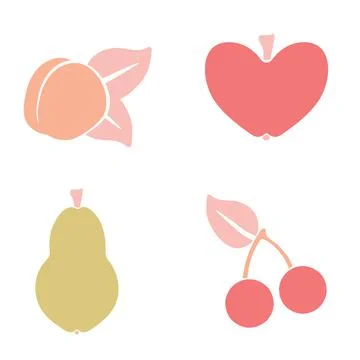 Simple fruit vector flat illustrations Stock-Illustration