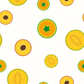 Simple fruits pattern - seamless. Illustrazione stock