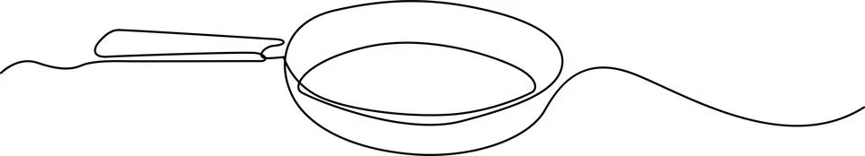 Simple frying pan with handle Vector Stock Illustration