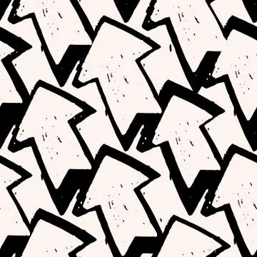 Simple fun arrow seamless pattern. Arrows pattern backdrop on black backgroun Stock Illustration