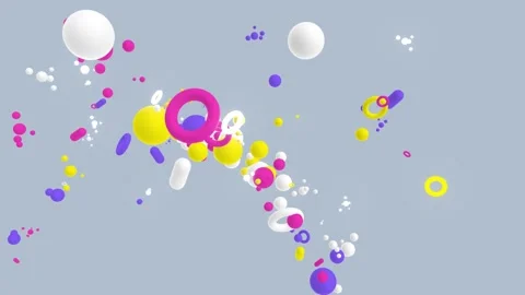 Simple fun graphic shapes flying around Stock Footage 342321639