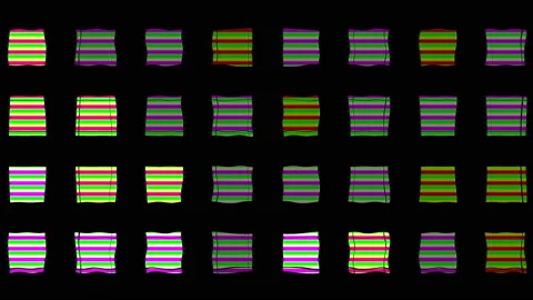 Simple funky cartoon squares pattern on black. Stock Footage 231411726