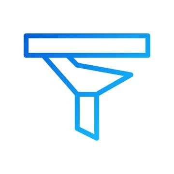 Simple Funnel Gradient Icon for Data Filtering Process Stockillustratie