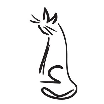 Simple funny cat Stock Illustration