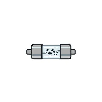 Simple fuse icon for electrical circuit protection with represents electrical Ilustración de archivo