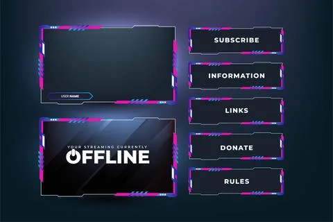 Simple futuristic gaming screen panel vector with abstract shapes. Online gam Stock Illustration
