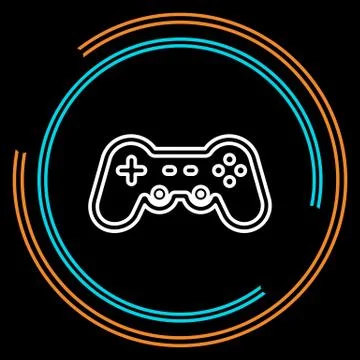 Simple Game Controller Thin Line Vector Icon Stock Illustration