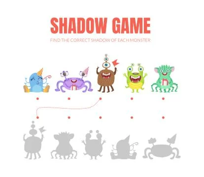 Simple game with shadows. Vector illustration on a white background. Stock Illustration