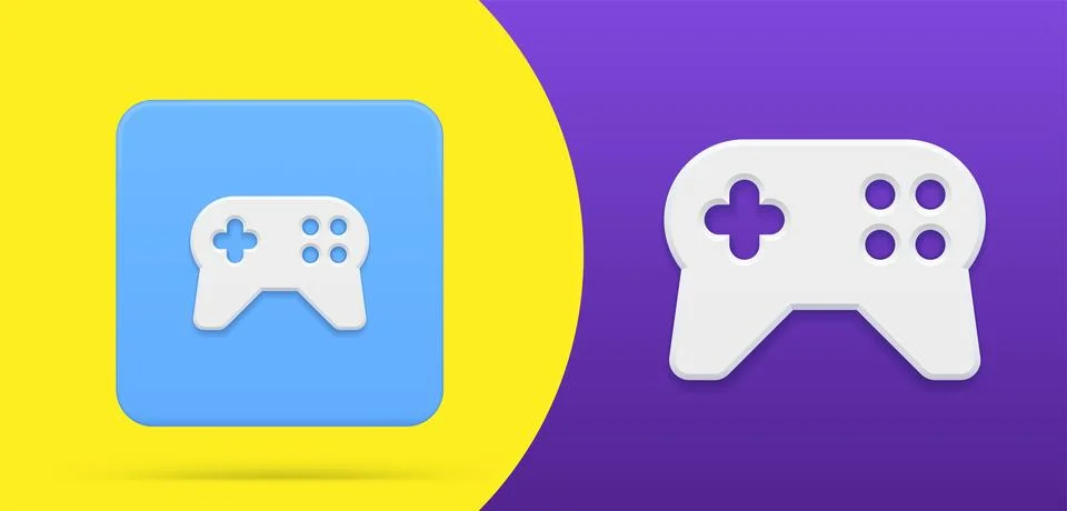 Simple gamepad console joystick button 3d icon vector illustration. Gaming .. 스톡 일러스트