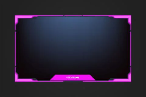 Simple gaming screen interface and streaming overlay vector with girly pink.. Illustrazione stock