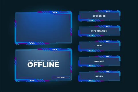 Simple gaming screen panel and overlay design with offline screen vector. Liv Stock Illustration