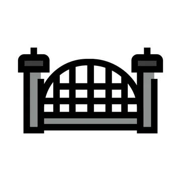 Simple gate icon representing entrance and security 스톡 일러스트