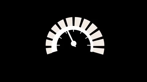 Simple gauge or speedometer icon partial dial with a needle and segmented s.. Stock Footage 337181659