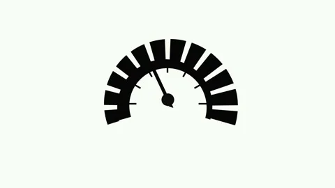 Simple gauge or speedometer icon partial dial with a needle and segmented s.. Stock Footage 337181669
