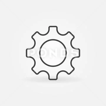 Simple Gear or Cog Wheel vector outline icon or symbol Illustration ...