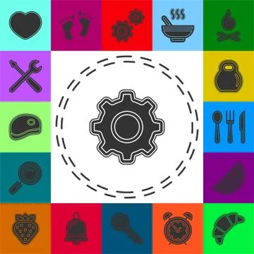 Simple Gear Vector Icon Stock Illustration