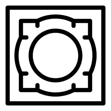 Simple gear wheel with cogs rotating inside square frame icon Stock Illustration