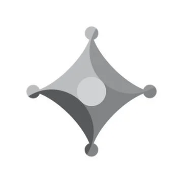 Simple gem shape square 3d logo vector Stock Illustration