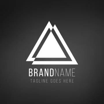 Simple geometri triangle logo design in a modern style. Technology business i Stock Illustration