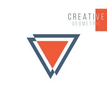 Simple geometri triangle logo design in a modern style. Technology business i Stock Illustration