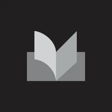 Simple geometric 3d art gradient book logo vector Stock Illustration