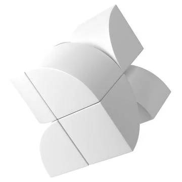 Simple geometric 3D elements in bauhaus style. White color design business Stock Illustration