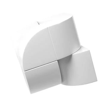 Simple geometric 3D elements in bauhaus style. White color design business 스톡 일러스트