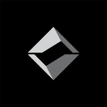 Simple geometric 3d square logo Stock Illustration