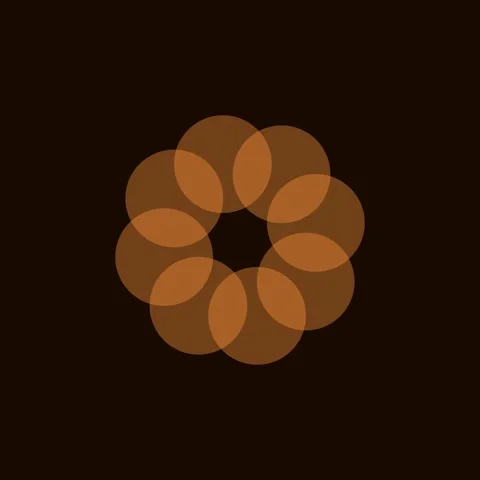 Simple geometric abstract art circle pattern on black background Stock Footage 342524700
