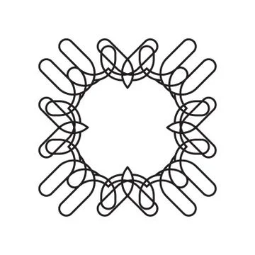 Simple geometric abstract frame for your text with doodles Stock Illustration