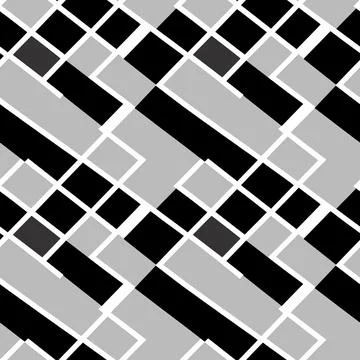 Simple geometric abstract vector pattern with black and white shapes. Geome.. Illustrazione stock