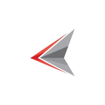 Simple geometric arrow fast motion logo vector Stock Illustration