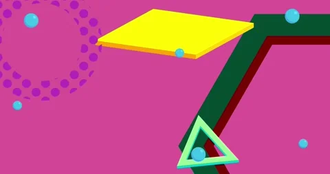 Simple geometric art backdrop elements Stock Footage 289587004
