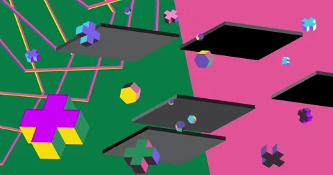 Simple geometric backdrop elements animation Stock Footage 285806117