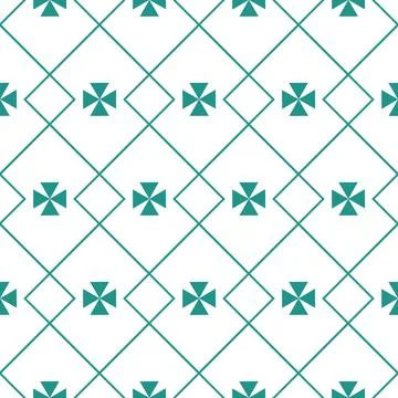 Simple geometric background with cross from triangle, colored green emerald.. Stockillustratie