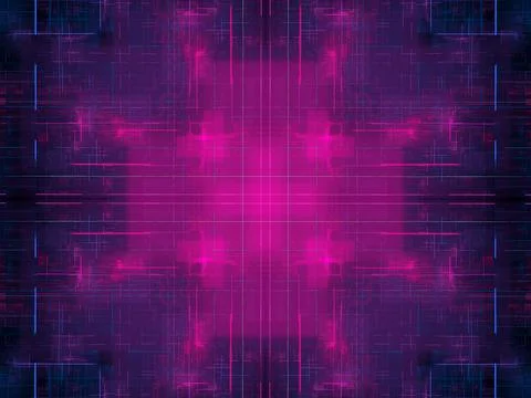 Simple geometric background with grid, strokes and spots - computer illustration Stock Illustration