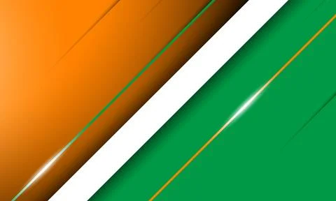 Simple geometric background of orange white and green design with simple sh.. Stock Illustration