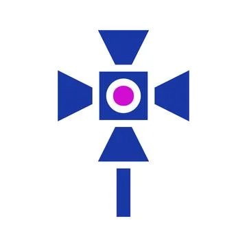 Simple Geometric Beacon Logo Blue and Purple Stock Illustration